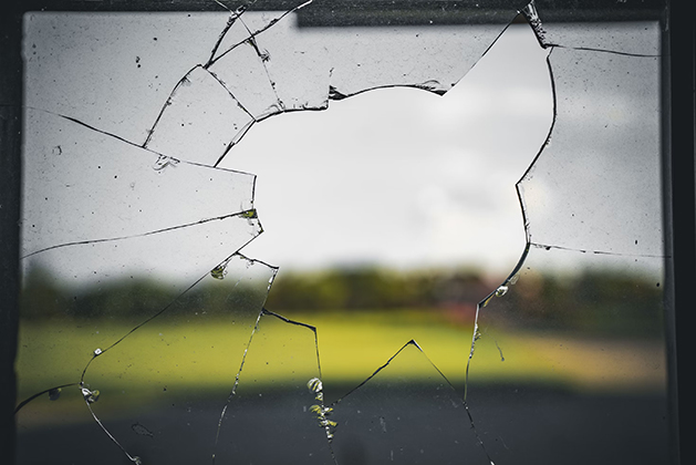 A broken window