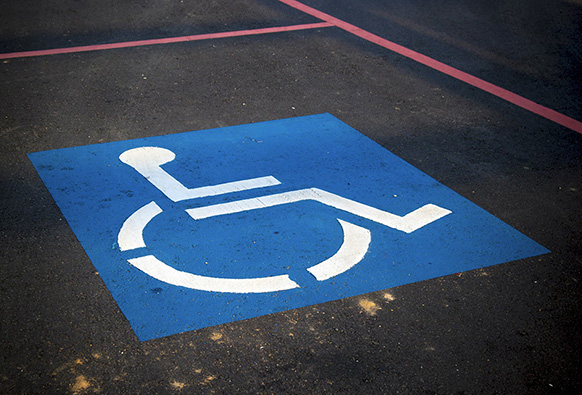 A disabled car parking space